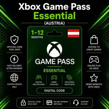 Купить подписку Xbox Game Pass Essential на 1–12 месяцев выгодно