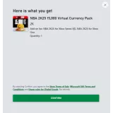 Купить DLC NBA 2K25 15000 VC Pack Код на Xbox по выгодной цене