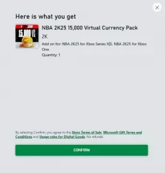 Купить DLC NBA 2K25 15000 VC Pack Код для Xbox выгодно